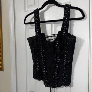 Handmade Lace-Up Women's Top
